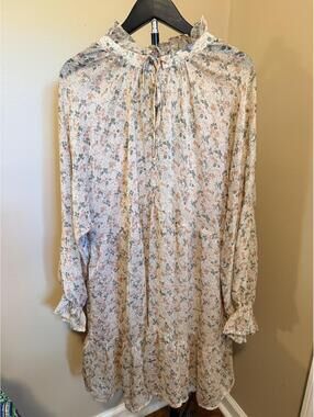 Dress Forum Floral Ruffle Mini Dress Size Large Cottagecore Boho